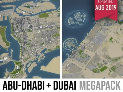 Abu Dhabi and Dubai - 2 cities 3D model