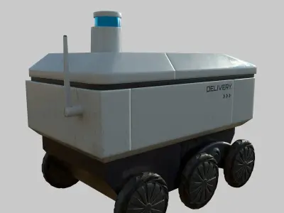Delivery robot Low-poly 3D model purchase