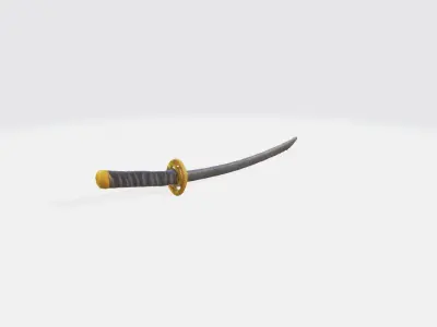 A Japanese katana sword 3D model