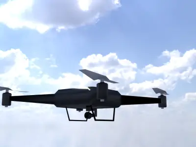Stylized drone-game ready-blender fbx Low-poly 3D model