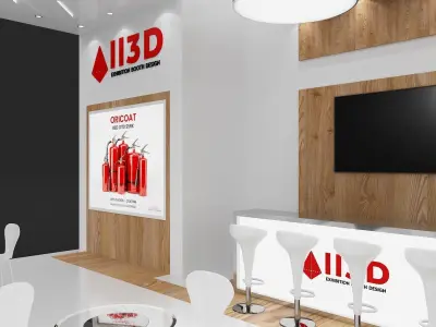 Exhibition Stand Stall Two Side Open 8X7 3D model