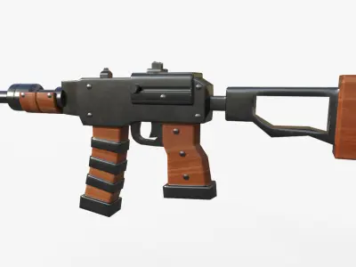 Stylized AK-47 Rifle Low-poly 3D model