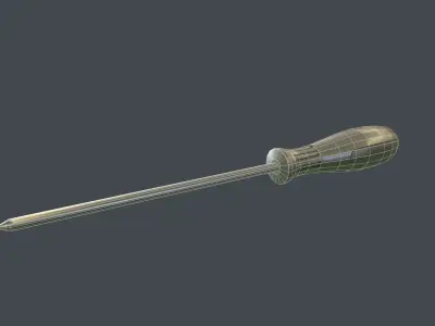 Screwdriver Low-poly 3D model 3