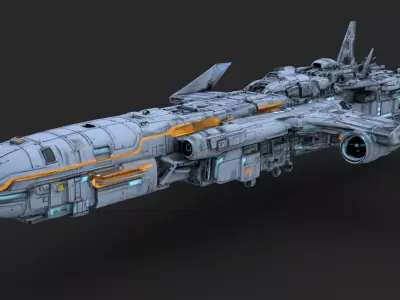 Futuristic Spacecraft High Detail 3D model