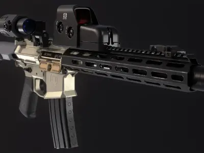 AAC Honey Badger Assault Rifle Low-poly 3D model