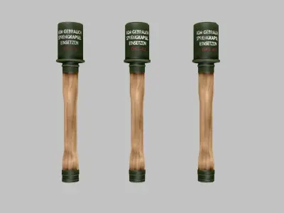 German war grenade - for game Low-poly 3D model