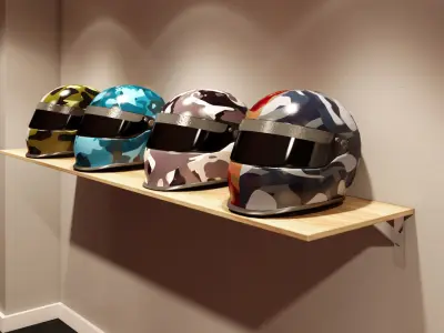 Camouflage Helmet Model 3D model