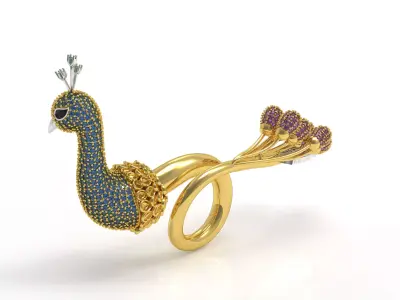 Peacock Ring 3D print model
