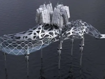 Dark Alien Hybrid base design Exterior 4  3D model