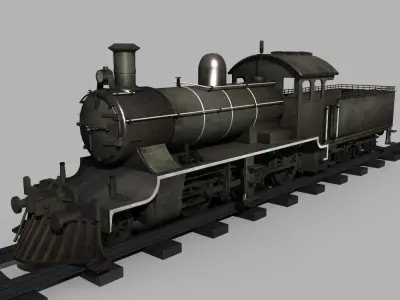 Old Steam Locomotive 01 3D model