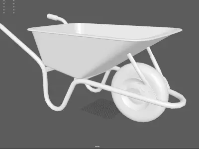 Low Poly Wheelbarrow Game-Ready Asset Free low-poly 3D model