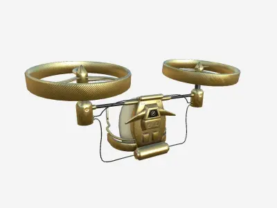 Jetpack Electric B07 Golden  - SciFi Character Design Low-poly 3D model