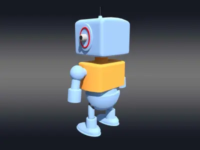 Cartoonish Robot Low-poly 3D model