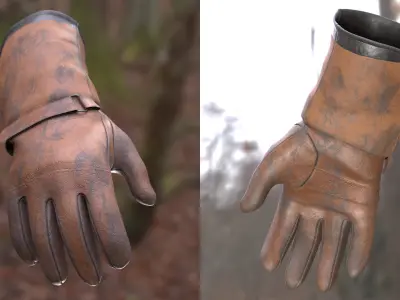 Man and Woman in Working Gloves 146 3D model
