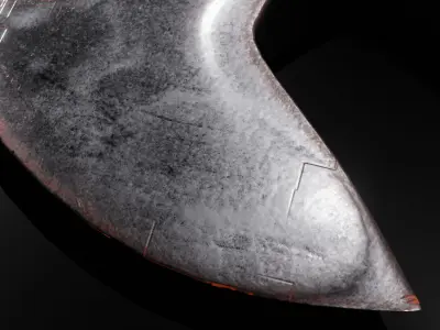 Battle Axe Low-poly 3D model 7