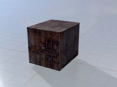 Shipping Container rusty 10-ft Low-poly 3D model