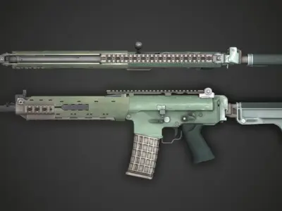 AK5C Rifle Low-poly 3D model