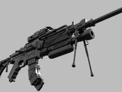 Assault Rifle Low-poly 3D model purchase