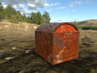 trunk old antique Free low-poly 3D model