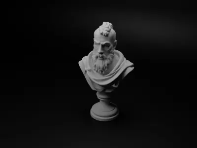 Celtic Warrior Bust Chess 3D print model get
