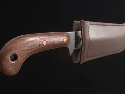 Machete knife Low-poly 3D model get