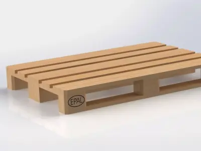 Euro wooden pallet  3D model