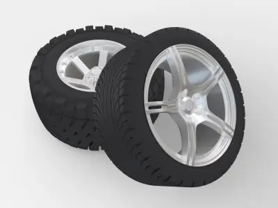 Tires Set On Road Off Road 3D model
