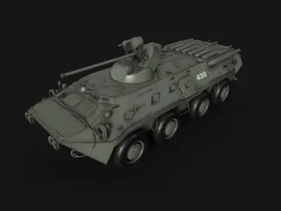 BTR-80-A Armored personnel carrier Low-poly 3D model