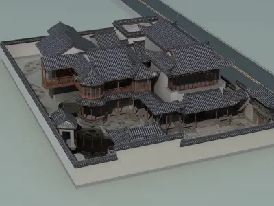 Chinese Style Architecture 3D model 8