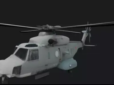 NH90 Naval Helicopter 3D Model  Game Ready 3D model
