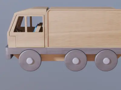 LARGE WOODEN TOY TRUCK - RogueFilmProductions Low-poly 3D model