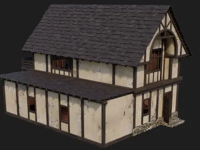 Old Medieval House 4K Textures GameReady 131 Low-poly 3D model