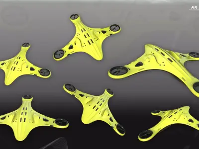 AK Drone Concept Low-poly 3D model