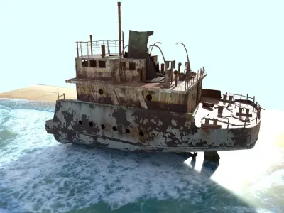 Half  Ship Wreck 3D model
