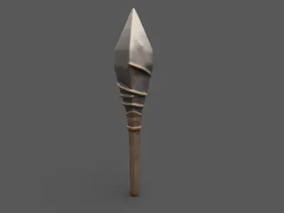Primitive Stone Spear - Game-Ready Asset Free low-poly 3D model