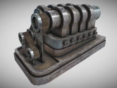 Car Engines Collection Low-poly 3D model