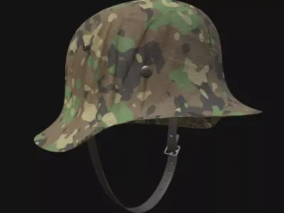 German Style Camouflage Helmet Low-poly 3D model