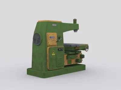 horizontal milling machine 2 Low-poly 3D model