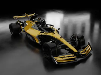 Mid Poly and Low Poly Generic Racing Car F1 03 3D model