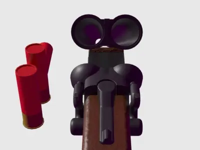 Double-barreled shotgun Free low-poly 3D model