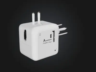 Travel adapter Low-poly 3D model