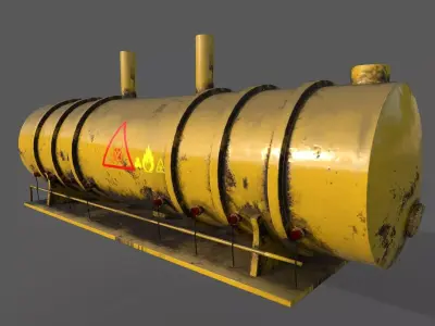 Boiler tank Rusty Tanker factory Petroleum gas Steam Boiler Low-poly 3D model