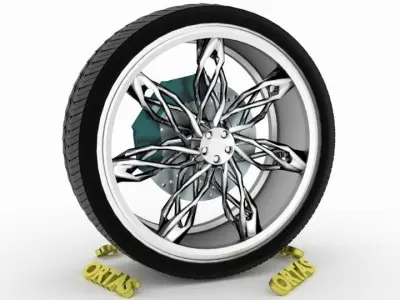 ORTAS CAR WHEEL RIM 73 GAME READY WHEEL RIM TIRE 3D model
