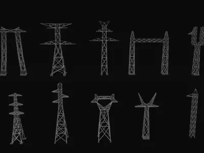 Lowpoly Electrical Towers Free low-poly 3D model