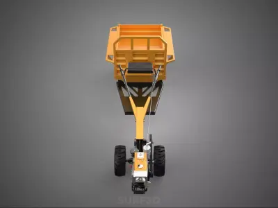 DUAL AXLE TRAILER VEHICLE TRACTOR CART CARGO LOAD BED TROLLEY WD 3D model