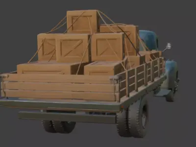 Vintage Cargo Truck 3D Model 3D model