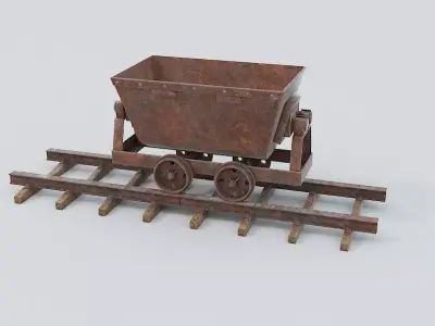 Mine Wagon 6  Low-poly 3D model