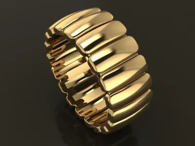 Ribbed Multi Vertical Line Band Mix Size 3D print model