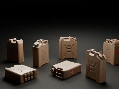 Canister - PBR Game Ready pair of wooden boxes Low-poly 3D model