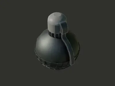 complect of  three grenades low-poly PBR game ready Low-poly 3D model